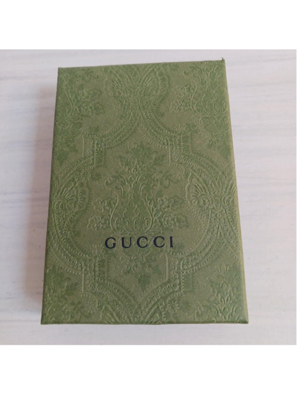 Gucci Authentic Small Green Gift Jewelry Box Wallet Empty 5” x 3.5” x 1"